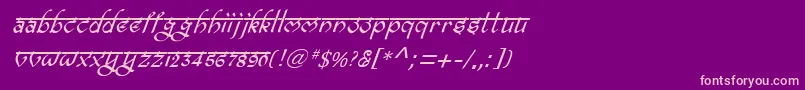 Fonte BitlingravishItalic – fontes rosa em um fundo violeta