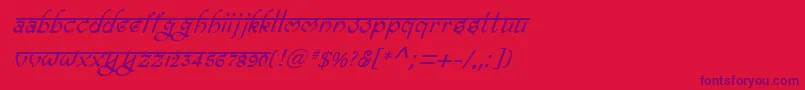 BitlingravishItalic Font – Purple Fonts on Red Background