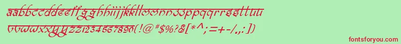BitlingravishItalic Font – Red Fonts on Green Background