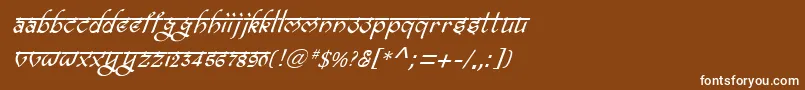 Шрифт BitlingravishItalic – белые шрифты на коричневом фоне