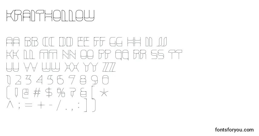 Шрифт KraitHollow – алфавит, цифры, специальные символы
