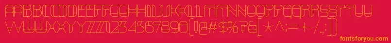 KraitHollow-Schriftart – Orangefarbene Schriften auf rotem Hintergrund