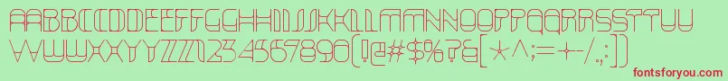 フォントKraitHollow – 赤い文字の緑の背景