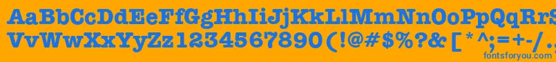 TypewriterBold Font – Blue Fonts on Orange Background