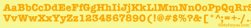 TypewriterBold Font – Orange Fonts on Yellow Background