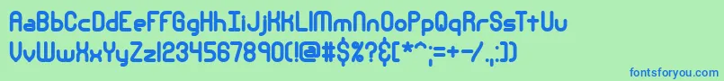 フォントNsecthck – 青い文字は緑の背景です。
