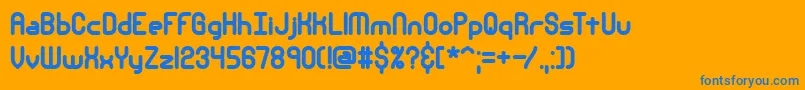 Nsecthck Font – Blue Fonts on Orange Background