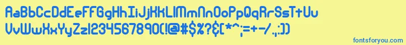 Nsecthck Font – Blue Fonts on Yellow Background