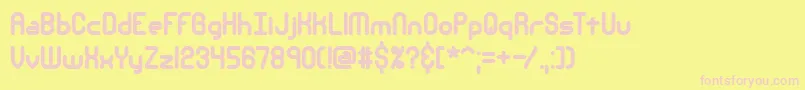 Nsecthck-fontti – vaaleanpunaiset fontit keltaisella taustalla