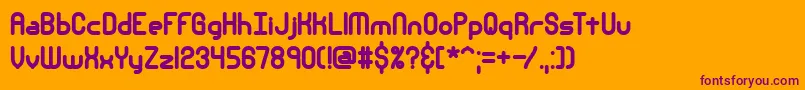 フォントNsecthck – オレンジの背景に紫のフォント