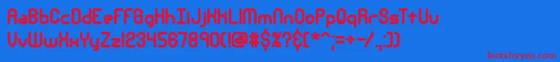 フォントNsecthck – 赤い文字の青い背景