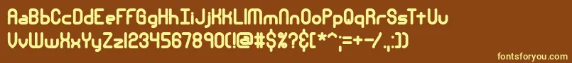 Nsecthck-fontti – keltaiset fontit ruskealla taustalla