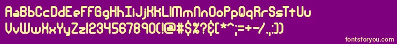 Fonte Nsecthck – fontes amarelas em um fundo roxo