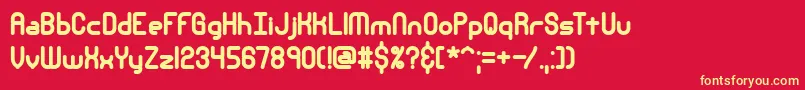 Nsecthck Font – Yellow Fonts on Red Background