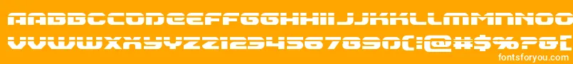 Annapolislaser-Schriftart – Weiße Schriften auf orangefarbenem Hintergrund