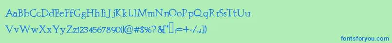 Prestiniapro Font – Blue Fonts on Green Background