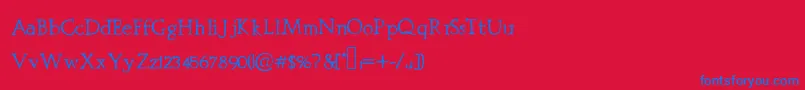 Prestiniapro Font – Blue Fonts on Red Background