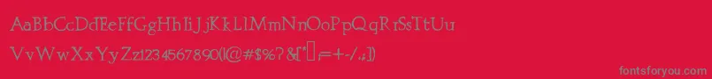 フォントPrestiniapro – 赤い背景に灰色の文字