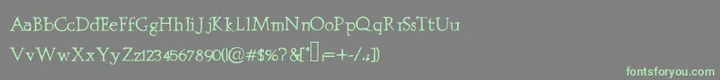 Prestiniapro Font – Green Fonts on Gray Background