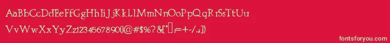 Prestiniapro Font – Green Fonts on Red Background