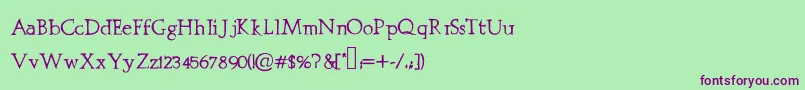 Prestiniapro Font – Purple Fonts on Green Background