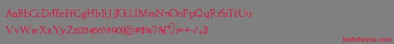 Prestiniapro Font – Red Fonts on Gray Background