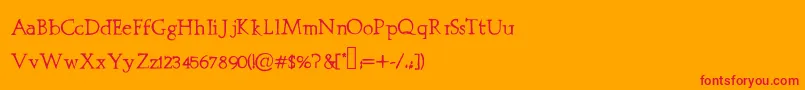 Prestiniapro Font – Red Fonts on Orange Background