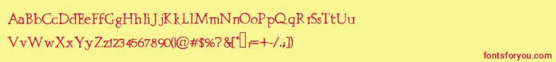 Prestiniapro Font – Red Fonts on Yellow Background