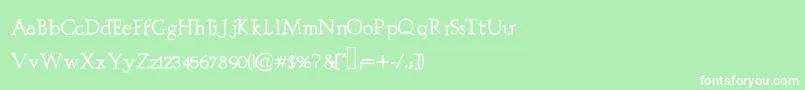 フォントPrestiniapro – 緑の背景に白い文字