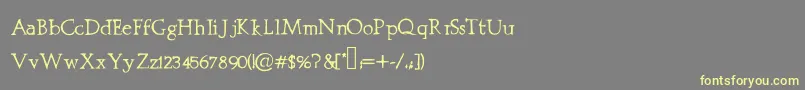 Prestiniapro Font – Yellow Fonts on Gray Background