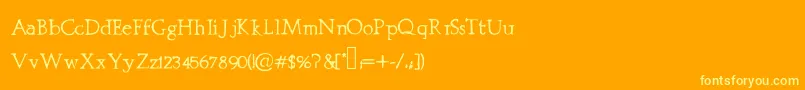 Prestiniapro Font – Yellow Fonts on Orange Background