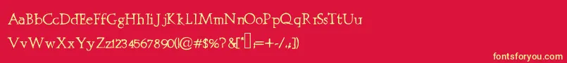 Prestiniapro Font – Yellow Fonts on Red Background