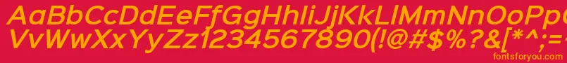 Sinkinsans600semibolditali Font – Orange Fonts on Red Background