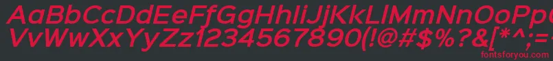 Sinkinsans600semibolditali-Schriftart – Rote Schriften auf schwarzem Hintergrund