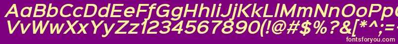 Sinkinsans600semibolditali Font – Yellow Fonts on Purple Background