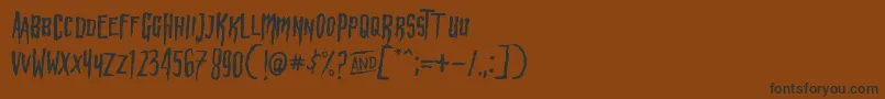 Czcionka HbmWonkyRonPersonalUseOnly – czarne czcionki na brązowym tle