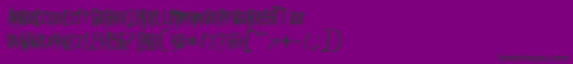 フォントHbmWonkyRonPersonalUseOnly – 紫の背景に黒い文字