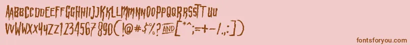 Fonte HbmWonkyRonPersonalUseOnly – fontes marrons em um fundo rosa