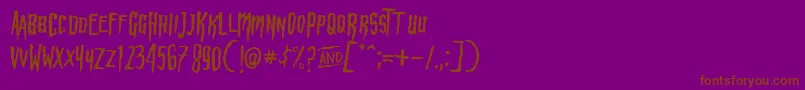 fuente HbmWonkyRonPersonalUseOnly – Fuentes Marrones Sobre Fondo Morado