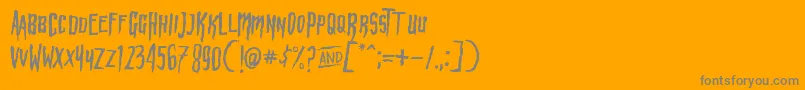 フォントHbmWonkyRonPersonalUseOnly – オレンジの背景に灰色の文字