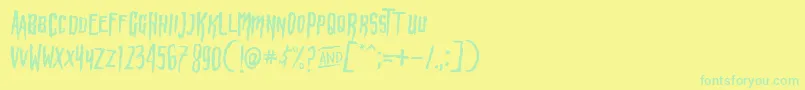 Fonte HbmWonkyRonPersonalUseOnly – fontes verdes em um fundo amarelo