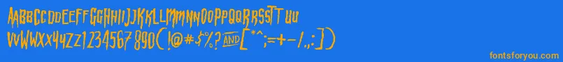 HbmWonkyRonPersonalUseOnly Font – Orange Fonts on Blue Background