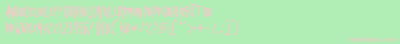 フォントHbmWonkyRonPersonalUseOnly – 緑の背景にピンクのフォント
