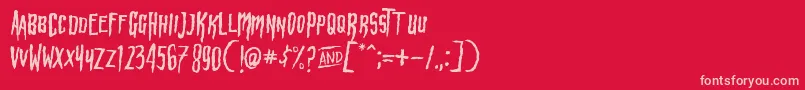 HbmWonkyRonPersonalUseOnly Font – Pink Fonts on Red Background