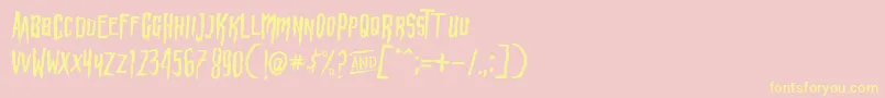HbmWonkyRonPersonalUseOnly Font – Yellow Fonts on Pink Background