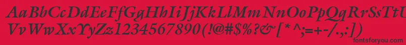 ItcGalliardLtBoldItalic Font – Black Fonts on Red Background