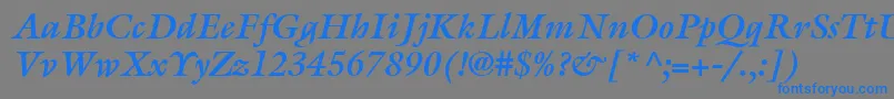 ItcGalliardLtBoldItalic Font – Blue Fonts on Gray Background