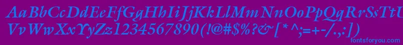 fuente ItcGalliardLtBoldItalic – Fuentes Azules Sobre Fondo Morado