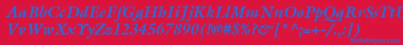 ItcGalliardLtBoldItalic Font – Blue Fonts on Red Background