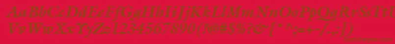 ItcGalliardLtBoldItalic Font – Brown Fonts on Red Background